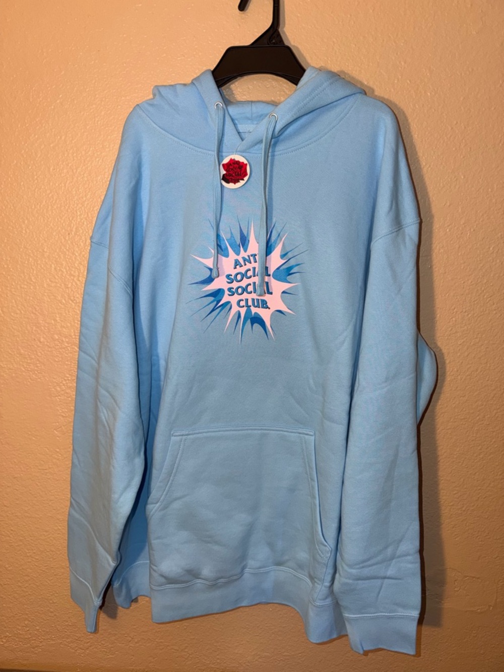 Anti Social Social Club Light Blue Stunned Hoodie / Sweater Mens XL Brand New